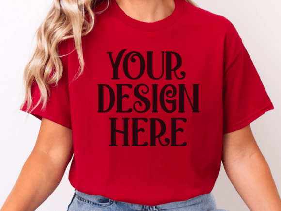 Evaluating the Gildan 64000 Cardinal Red T-shirt Mockup for Professional Product Displays