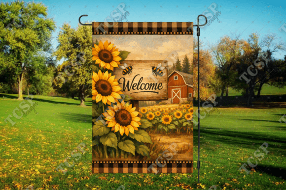 Sunflower Barn Garden Flag: Rustic Charm for Any Space