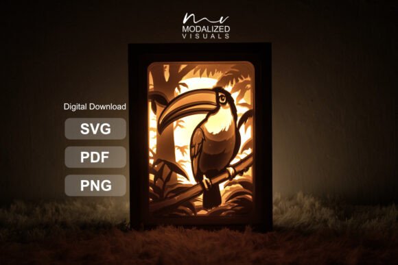 Toucan Paper Cut Lightbox: Bringing a Tropical Scene to Life