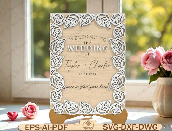 Wedding Welcome Sign Laser Cut File