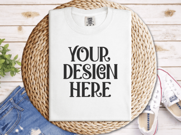 White Comfort Colors 1717 Folded Mockup: A Practical Evaluation for Designers